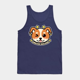 KAWAII Chibi English Bulldog Dog Face Tank Top